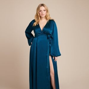 Azeeza Madea Silk Teal Gown - Brand New Sz16/XXL